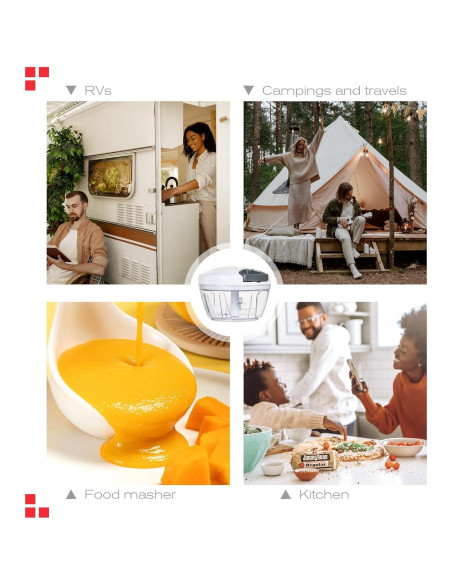 Picador de Alimentos Manual Ourokhome 500 ml Blanco