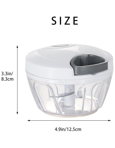 Picador de Alimentos Manual Ourokhome 500 ml Blanco