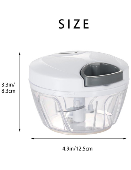 Picador de Alimentos Manual Ourokhome 500 ml Blanco