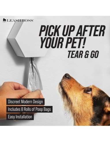 Dispensador de bolsas para excrementos Leash Boss blanco