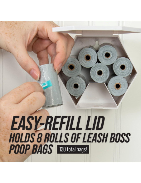 Dispensador de bolsas para excrementos Leash Boss blanco