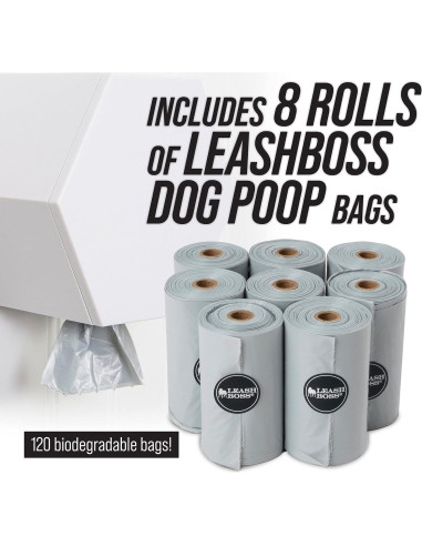 Dispensador de bolsas para excrementos Leash Boss blanco