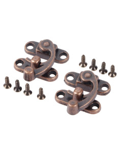 Cierres de Caja de Joyería Dophee Retro Cobre Rojo 29x33mm