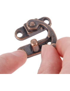 Cierres de Caja de Joyería Dophee Retro Cobre Rojo 29x33mm 2