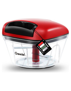 Picador de Alimentos Geedel Mini 2 Tazas Manual Rojo