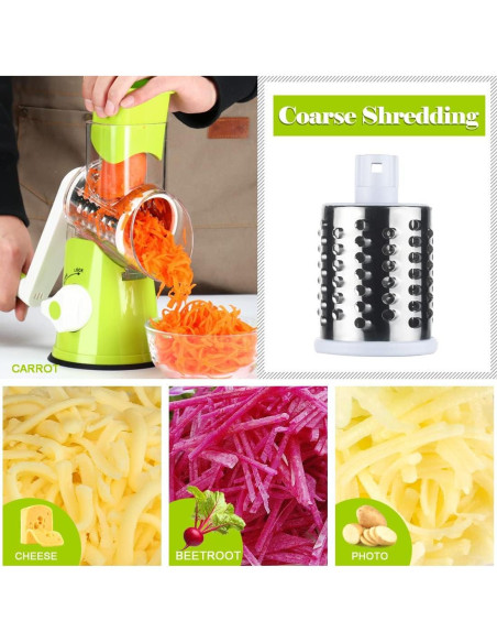 Rallador de Queso Ourokhome Verde 3 Cuchillas Manual