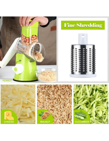 Rallador de Queso Ourokhome Verde 3 Cuchillas Manual