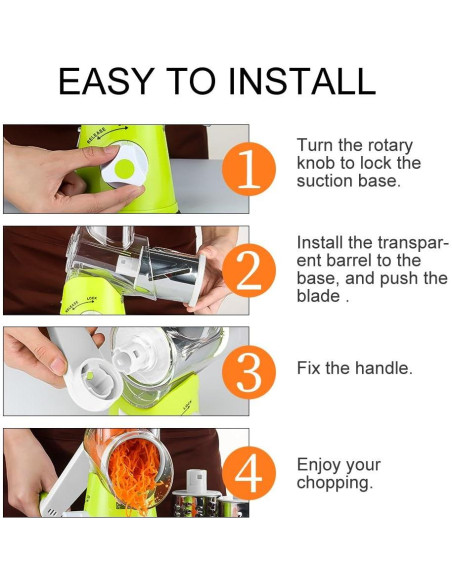 Rallador de Queso Ourokhome Verde 3 Cuchillas Manual