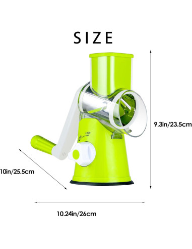 Rallador de Queso Ourokhome Verde 3 Cuchillas Manual