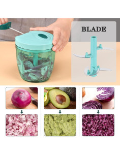 Cortador de Verduras Manual Cambom 900ml Azul Seguro BPA 2