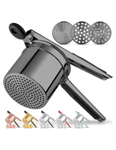 Prensa de Papas Zulay Kitchen 15oz Acero Inoxidable Negro