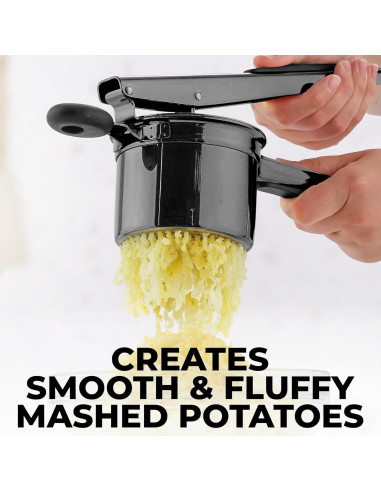 Prensa de Papas Zulay Kitchen 15oz Acero Inoxidable Negro