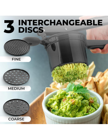 Prensa de Papas Zulay Kitchen 15oz Acero Inoxidable Negro