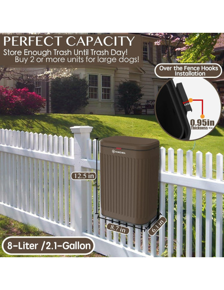 Basurero de Pared PAWZIDEA 2.1 Galones para Mascotas