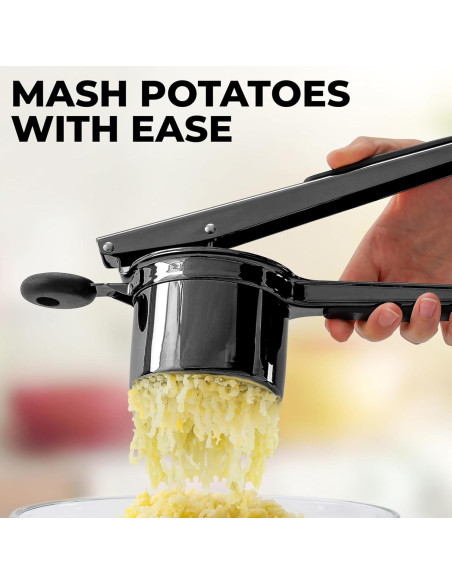 Prensa de Papas Zulay Kitchen 15oz Acero Inoxidable Negro Prensa de Papas Zulay Kitchen 15oz Acero Inoxidable Negro