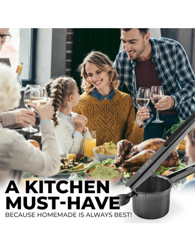 Prensa de Papas Zulay Kitchen 15oz Acero Inoxidable Negro