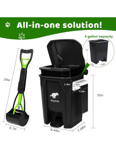 Cubículo de Basura Uppcasir 20L con Recogedor Plegable 2