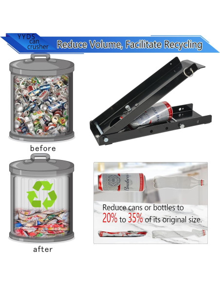 Trituradora de Latas YYDS Metal 16 Oz. Sin Esfuerzo