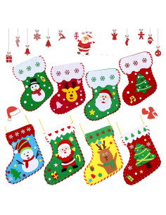 Kits de manualidades navideñas Skylety - 8 calcetines de fieltro