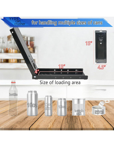 Trituradora de Latas YYDS Metal 16 Oz. Sin Esfuerzo