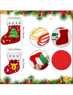 Kits de manualidades navideñas Skylety - 8 calcetines de fieltro 2