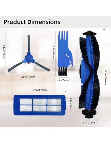 Kit de Repuestos para Aspiradora Eufy RoboVac 11S Max y G30