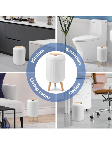 Basurero Inteligente Pukomc con Sensor 9.84L Blanco