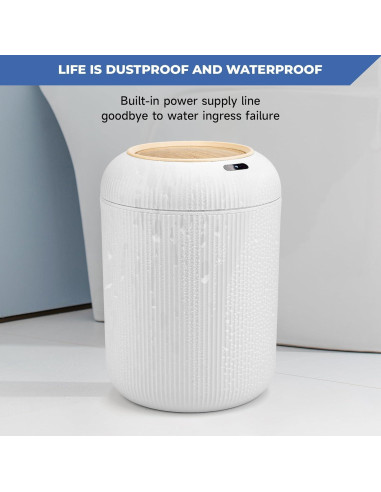 Basurero Inteligente Pukomc con Sensor 9.84L Blanco