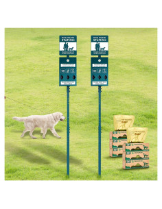 Estación de Desechos de Perro Qinyoung Acero Galvanizado 2 Pzas