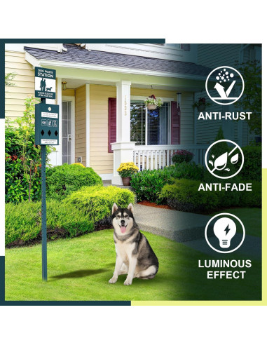 Estación de Desechos de Perro Qinyoung Acero Galvanizado 2 Pzas