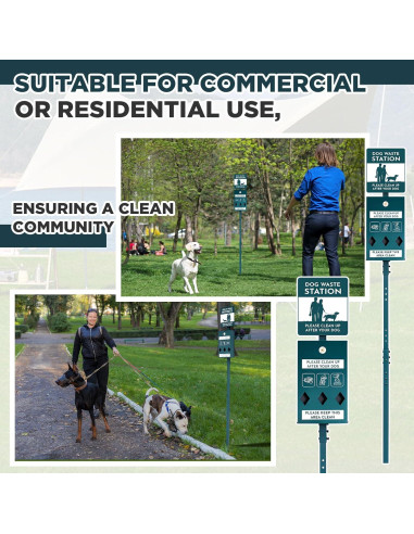 Estación de Desechos de Perro Qinyoung Acero Galvanizado 2 Pzas