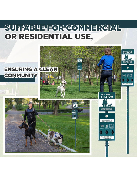 Estación de Desechos de Perro Qinyoung Acero Galvanizado 2 Pzas