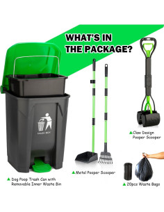 Conjunto Recolector Excremento MXF 15L con Bandeja y Rastrillo 2