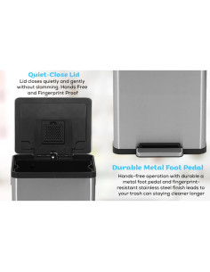 Cubo de Basura Simpli-Magic 50L Acero Inoxidable con Pedal 2