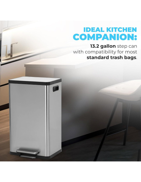 Cubo de Basura Simpli-Magic 50L Acero Inoxidable con Pedal