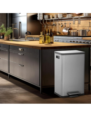 Cubo de Basura Simpli-Magic 50L Acero Inoxidable con Pedal