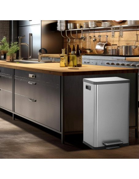 Cubo de Basura Simpli-Magic 50L Acero Inoxidable con Pedal