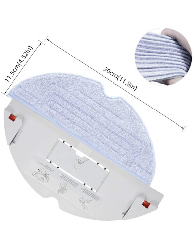 12 Paños de Mopa Microfibra para Roborock S7/S8 - Gris Azul