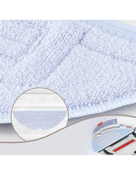 12 Paños de Mopa Microfibra para Roborock S7/S8 - Gris Azul