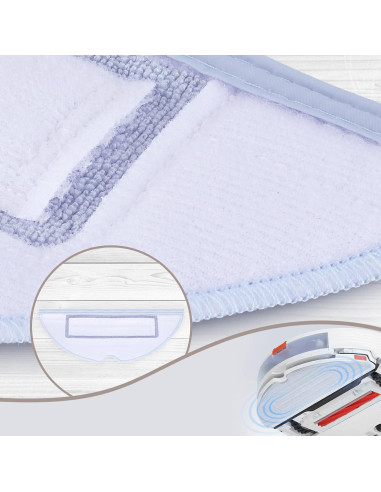 12 Paños de Mopa Microfibra para Roborock S7/S8 - Gris Azul