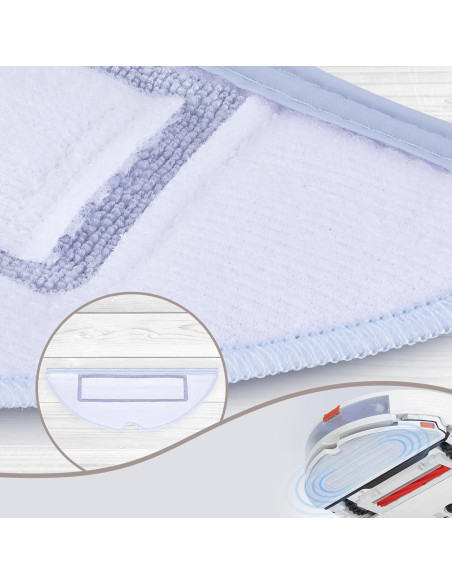 12 Paños de Mopa Microfibra para Roborock S7/S8 - Gris Azul