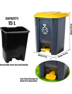 Cubeta de Basura para Perros Origreen 15L con 290 Bolsas 2