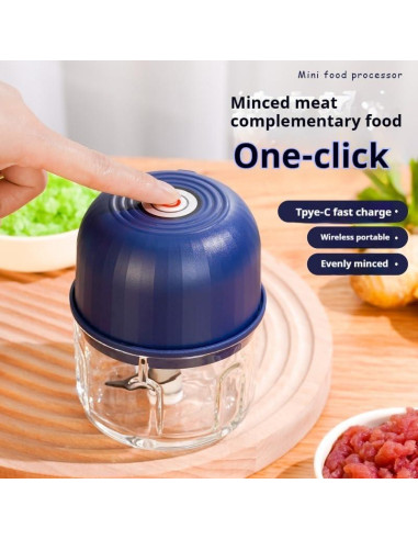 Procesador de Alimentos DeepCrush Mini Eléctrico 218g Azul