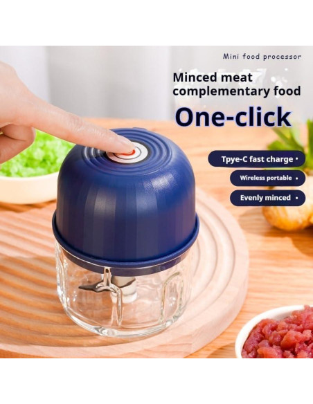 Procesador de Alimentos DeepCrush Mini Eléctrico 218g Azul