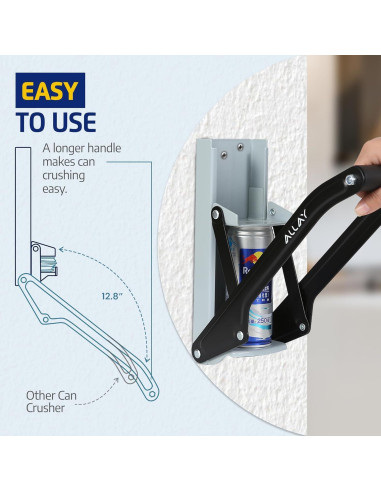 ALLAY Trituradora de Latas Montada en Pared con Abrebotellas