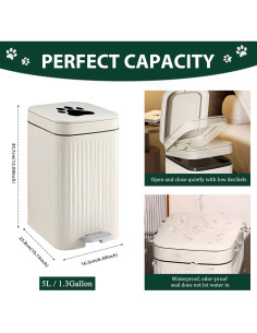 Cubeta de Basura para Excremento de Perro Kopuncare 5L Blanca 2