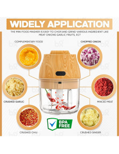 Picadora Eléctrica Genérico Jomari 250ml Inalámbrica USB 2