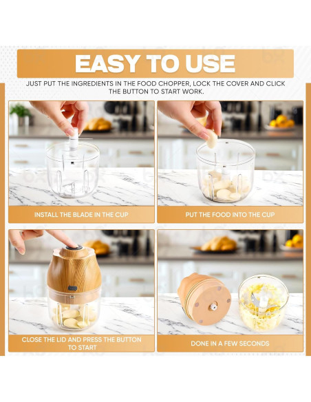 Picadora Eléctrica Genérico Jomari 250ml Inalámbrica USB