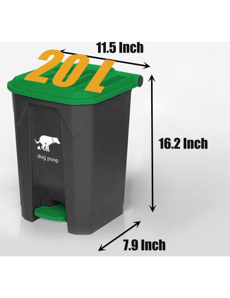 Cubo de Basura Yatmung 20L para Excremento de Perro Exterior