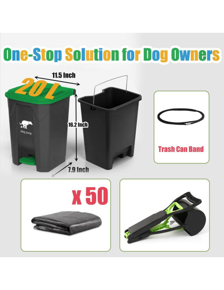 Cubo de Basura Yatmung 20L para Excremento de Perro Exterior